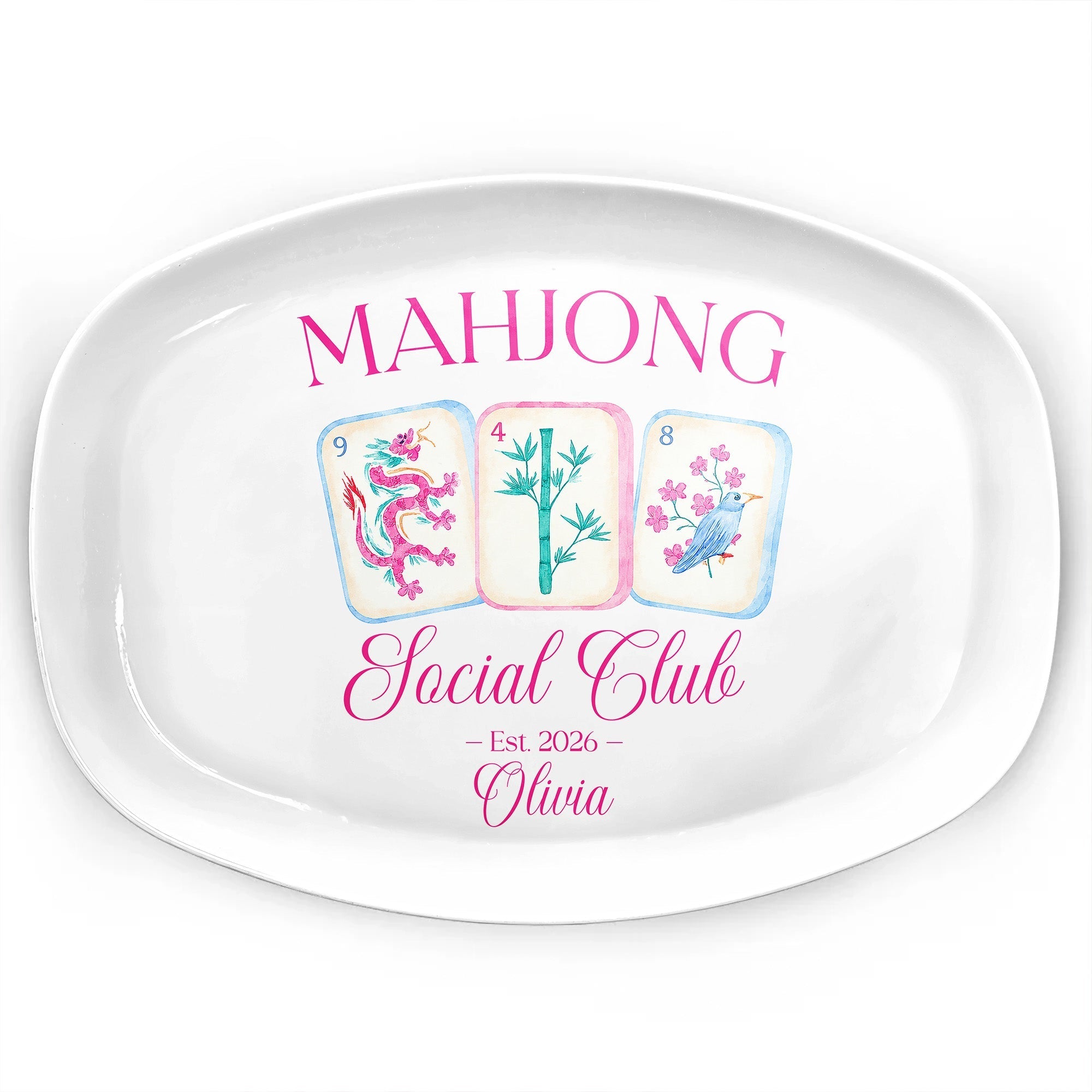 Personalized Mahjong Custom Plate Unique Gift for Hobbyists