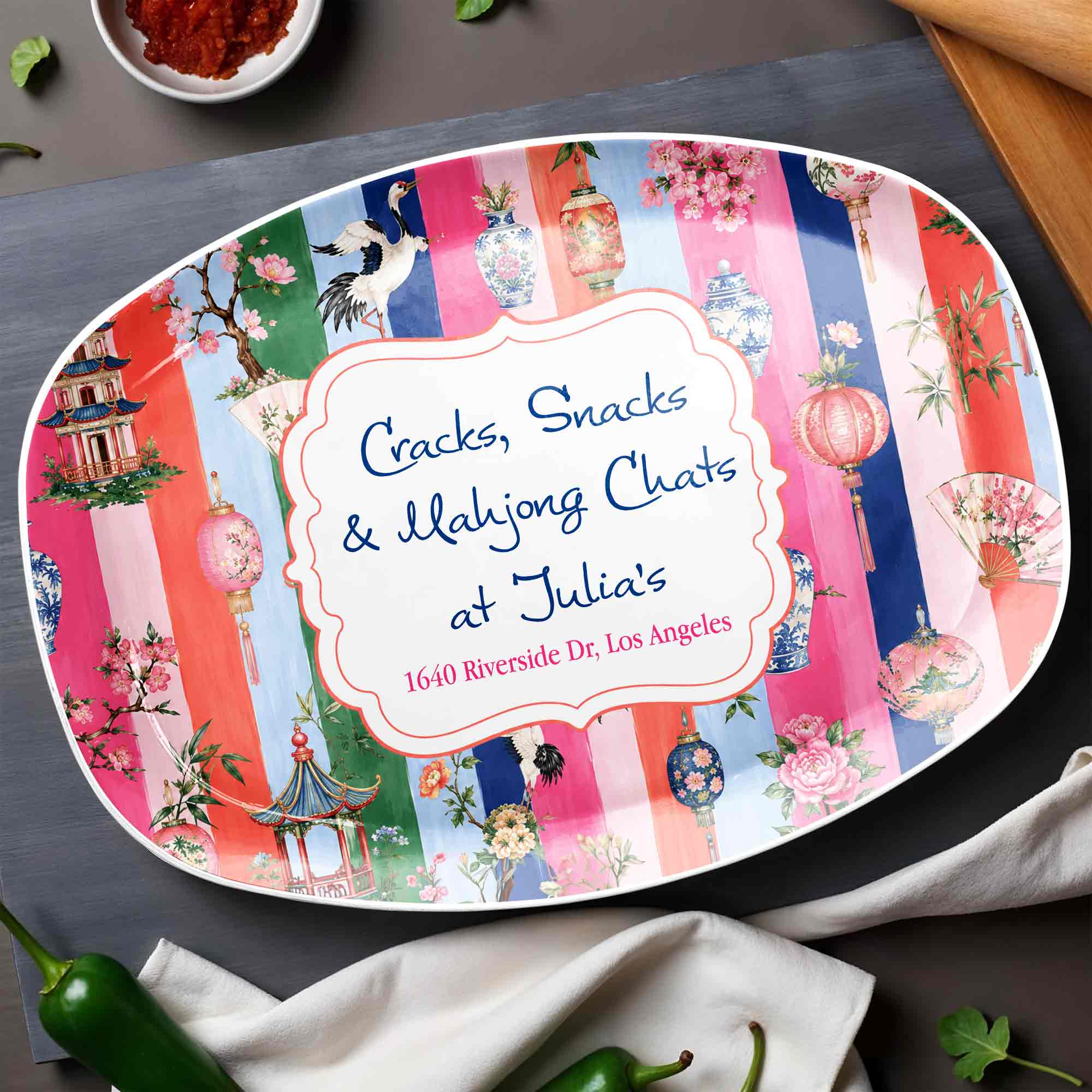 Personalized Decorative Plate Custom Name Gift for Mahjong Lovers