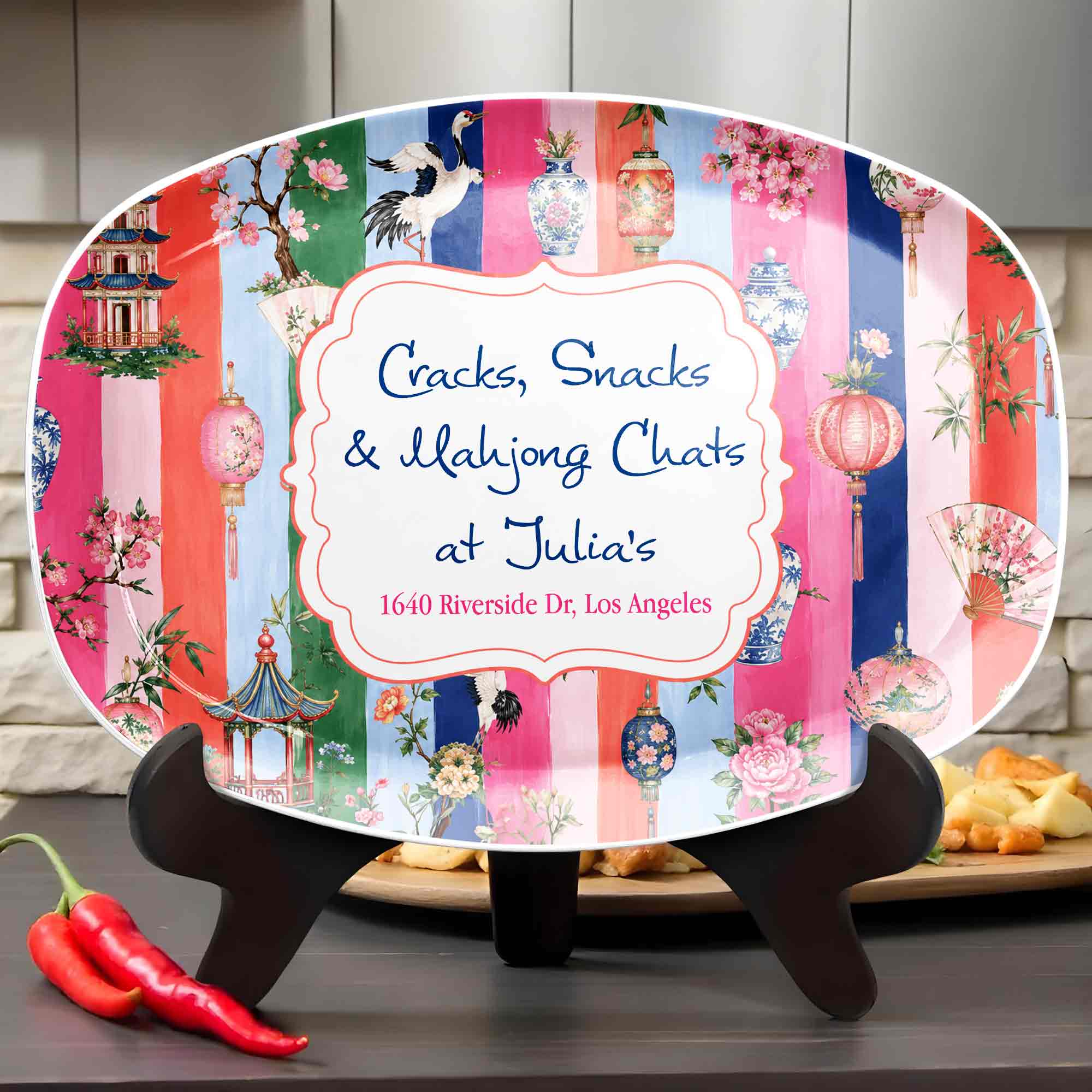 Personalized Decorative Plate Custom Name Gift for Mahjong Lovers
