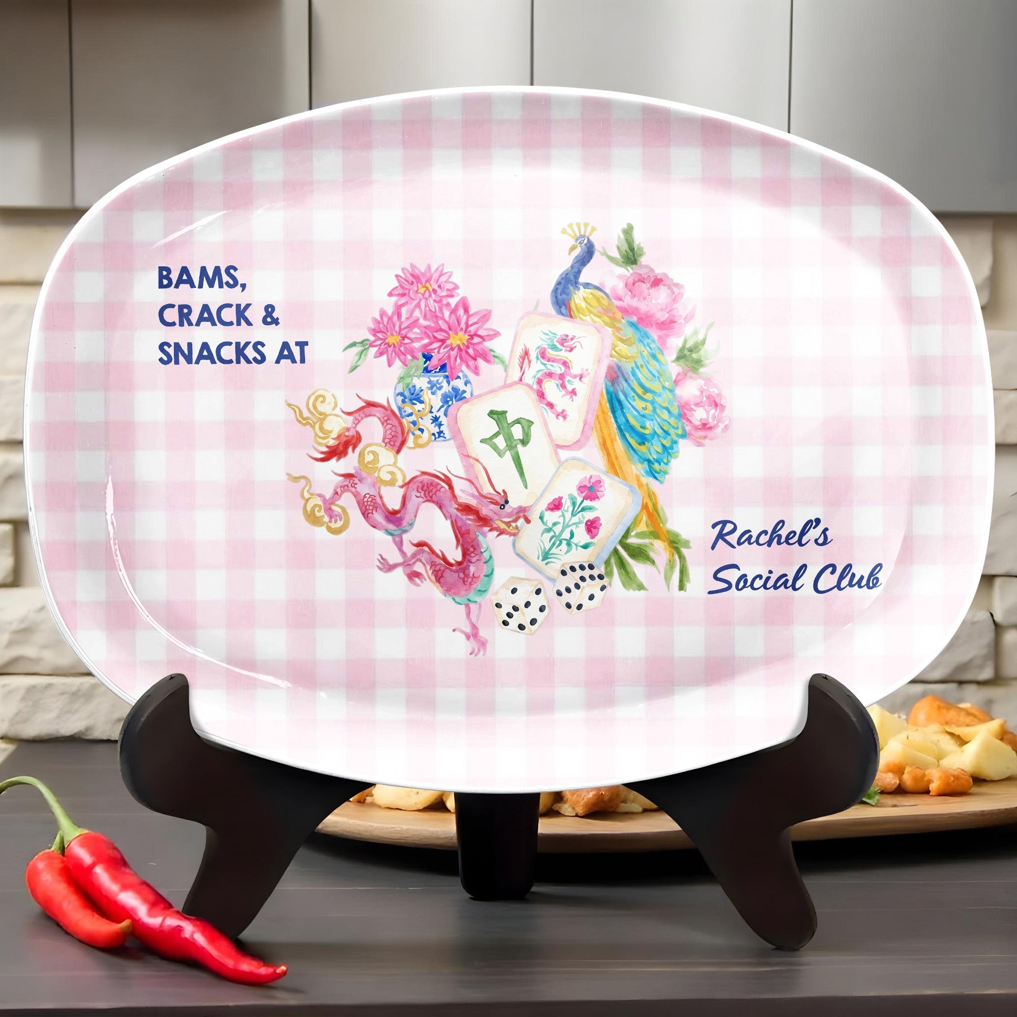 Custom Personalized Plate for Mahjong Lovers - Unique Gift