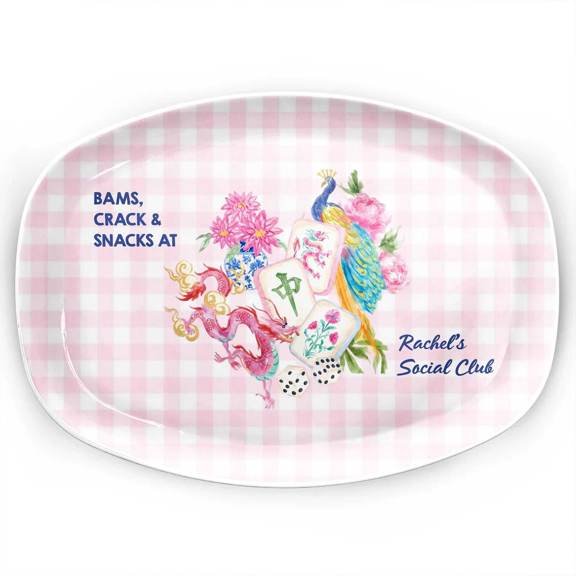Custom Personalized Plate for Mahjong Lovers - Unique Gift
