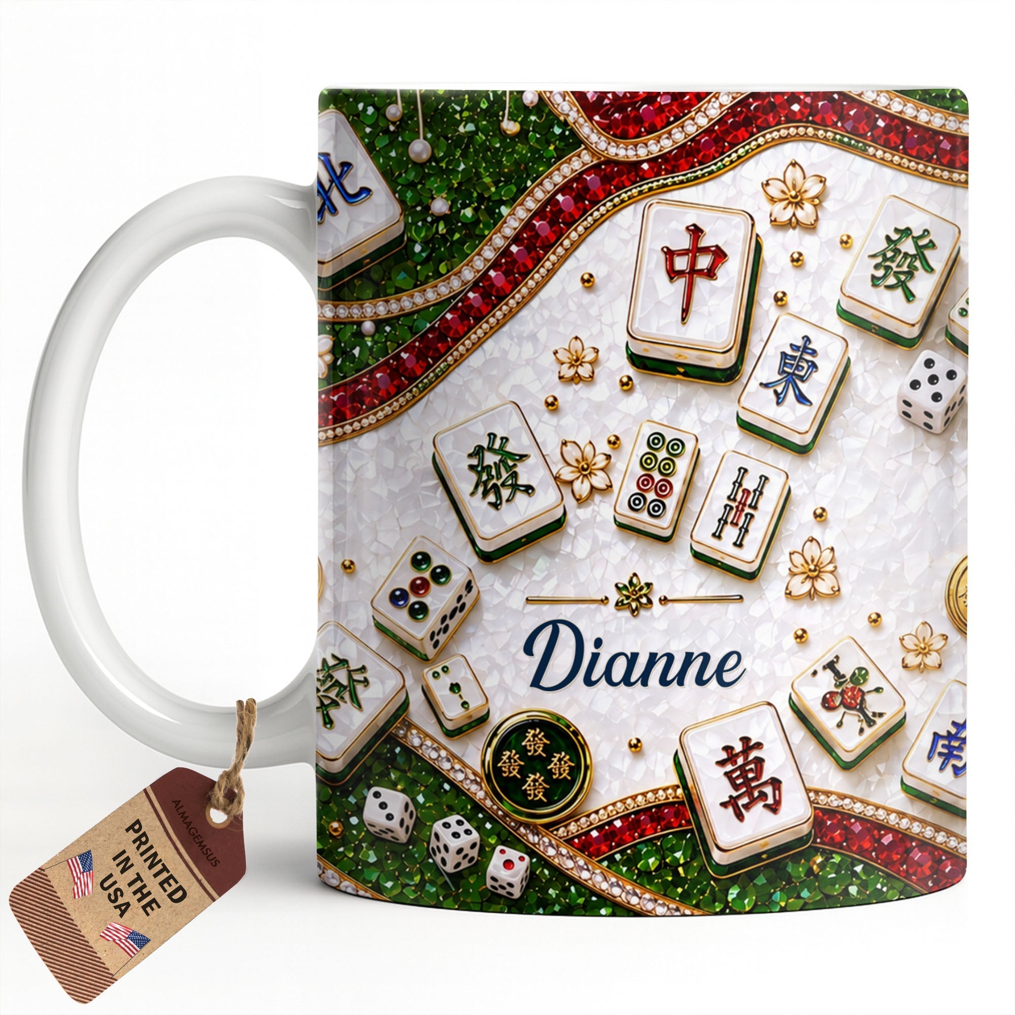Personalized Mahjong Tiles Coffee Mug Custom Gift for Gamers