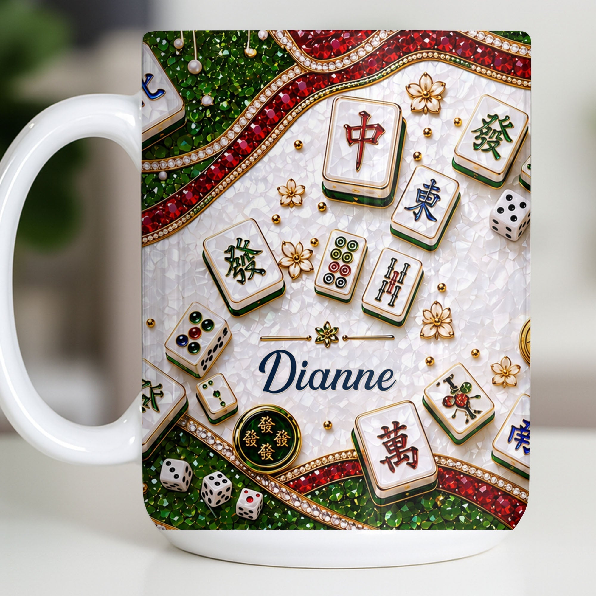 Personalized Mahjong Tiles Coffee Mug Custom Gift for Gamers