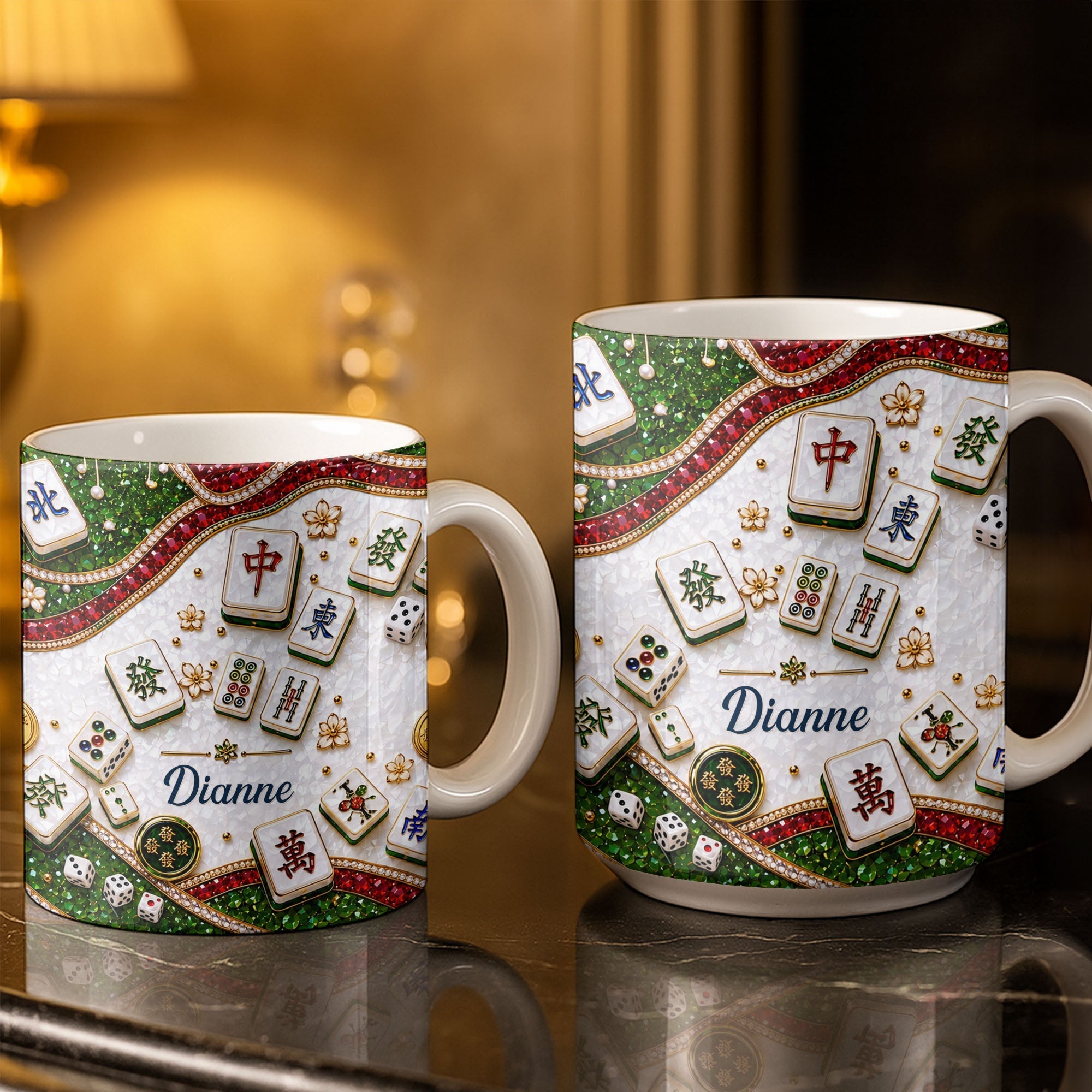 Personalized Mahjong Tiles Coffee Mug Custom Gift for Gamers