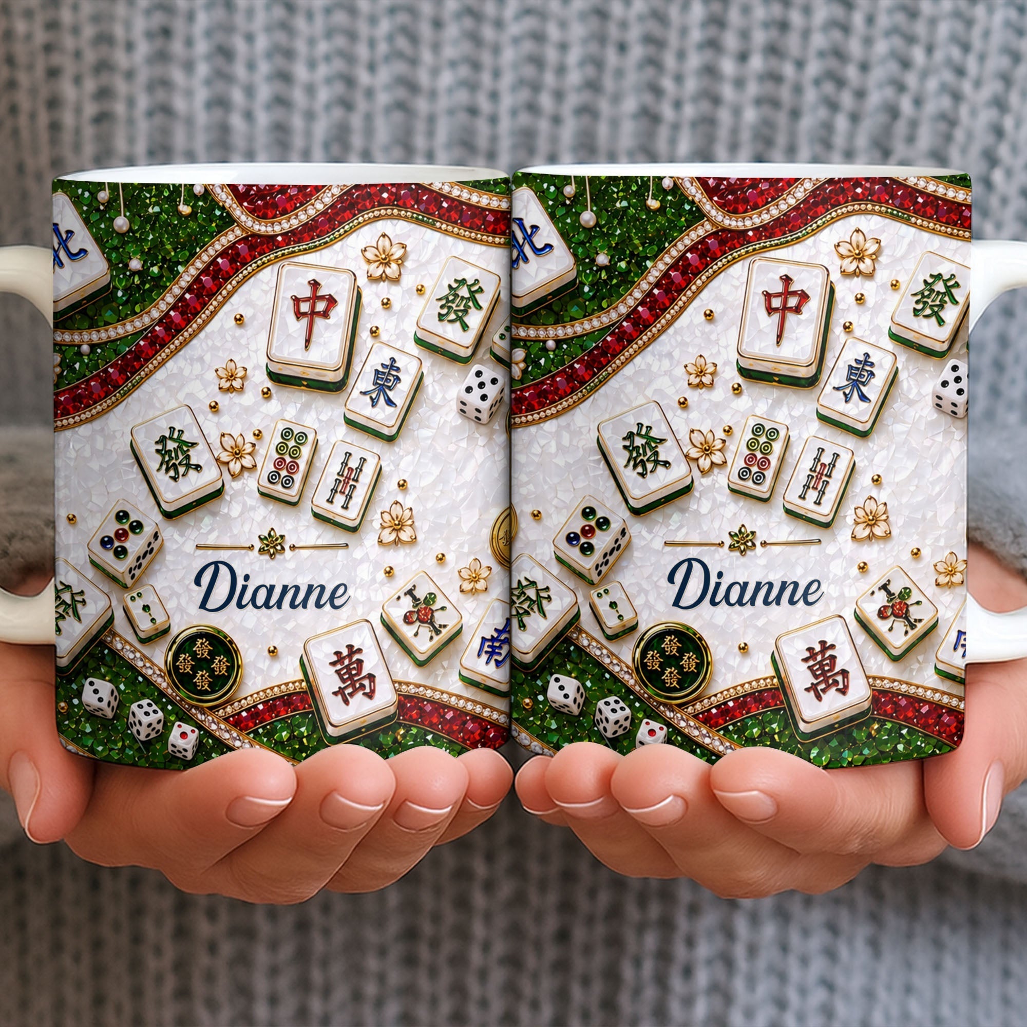Personalized Mahjong Tiles Coffee Mug Custom Gift for Gamers