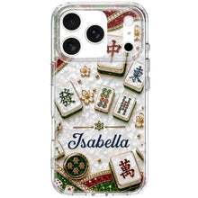 Load image into Gallery viewer, Personalized Clear Phone Case for Mahjong Lovers | Custom Name Gift
