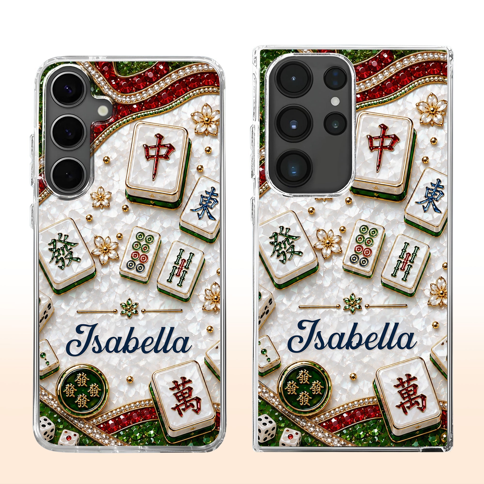 Personalized Clear Phone Case for Mahjong Lovers | Custom Name Gift