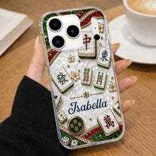 Load image into Gallery viewer, Personalized Clear Phone Case for Mahjong Lovers | Custom Name Gift

