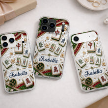 Load image into Gallery viewer, Personalized Clear Phone Case for Mahjong Lovers | Custom Name Gift
