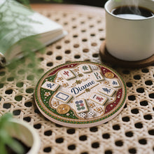 Load image into Gallery viewer, Personalized Mahjong Tiles Coaster Custom Name Gift for Mom
