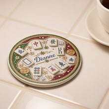 Load image into Gallery viewer, Personalized Mahjong Tiles Coaster Custom Name Gift for Mom
