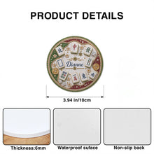 Load image into Gallery viewer, Personalized Mahjong Tiles Coaster Custom Name Gift for Mom
