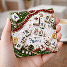 Load image into Gallery viewer, Personalized Mahjong Coaster Custom Name Square Ceramic Gift
