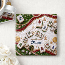 Load image into Gallery viewer, Personalized Mahjong Coaster Custom Name Square Ceramic Gift

