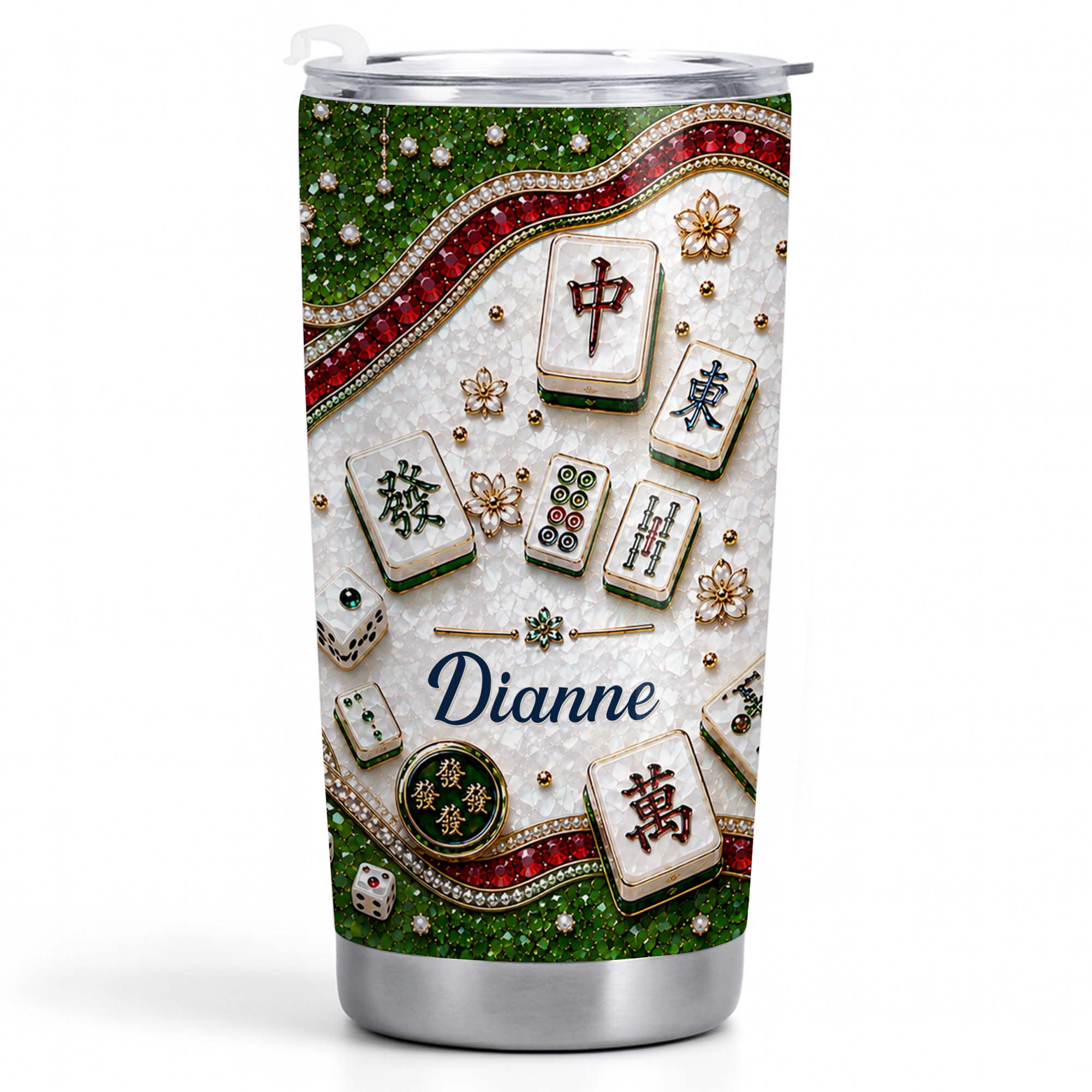 Personalized Mahjong Tile Design 20oz Stainless Steel Tumbler Gift