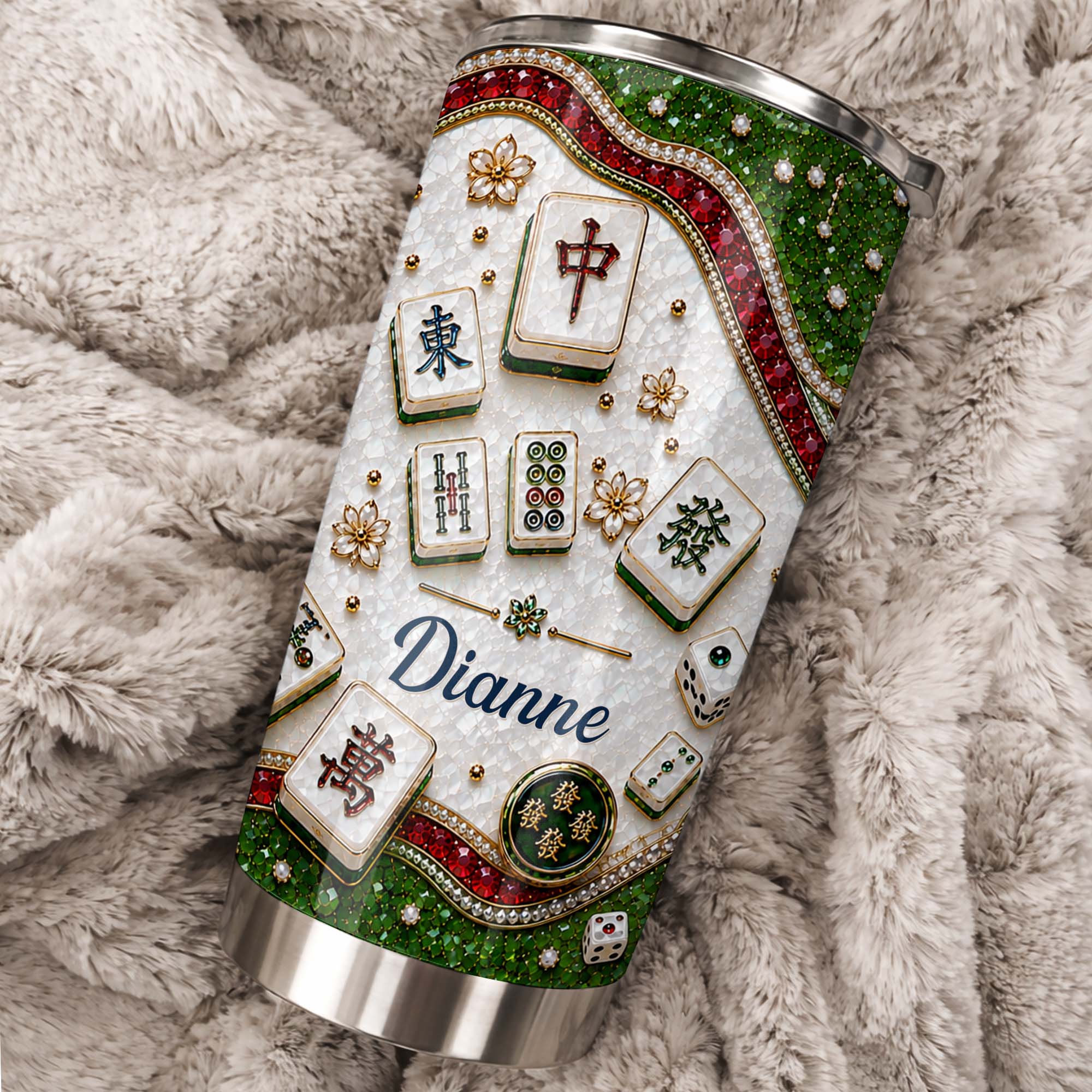 Personalized Mahjong Tile Design 20oz Stainless Steel Tumbler Gift