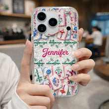 Load image into Gallery viewer, Personalized Clear Phone Case Custom Name Mahjong Gift for Besties
