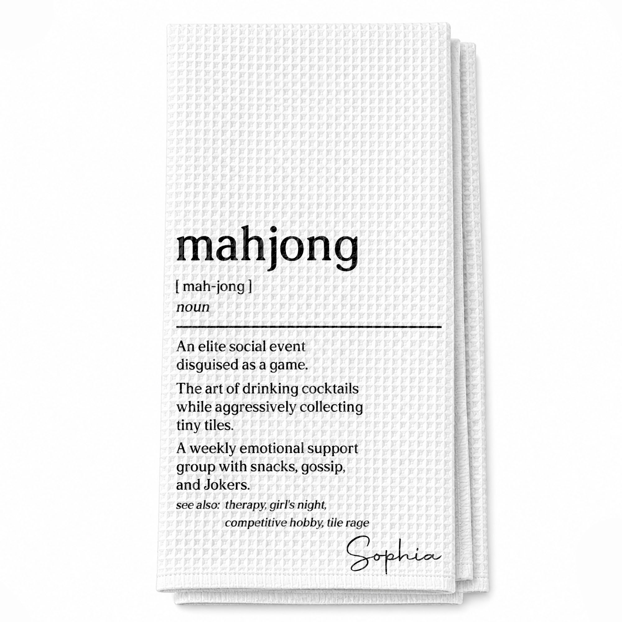 Custom Mahjong Kitchen Towel Gift for Game Night Lovers
