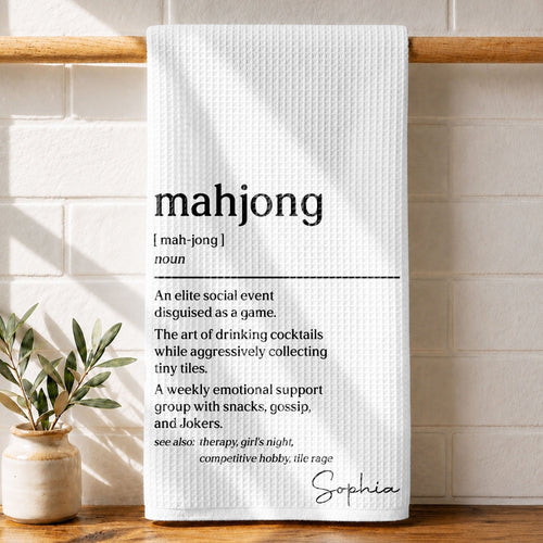 Custom Mahjong Kitchen Towel Gift for Game Night Lovers