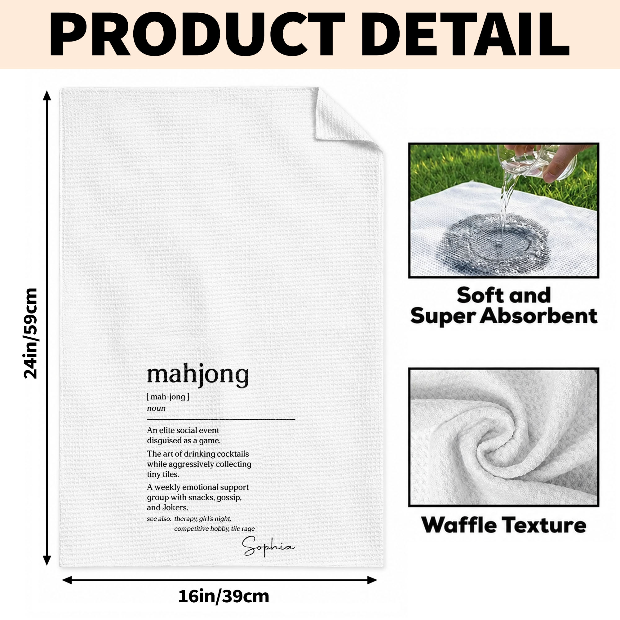 Custom Mahjong Kitchen Towel Gift for Game Night Lovers