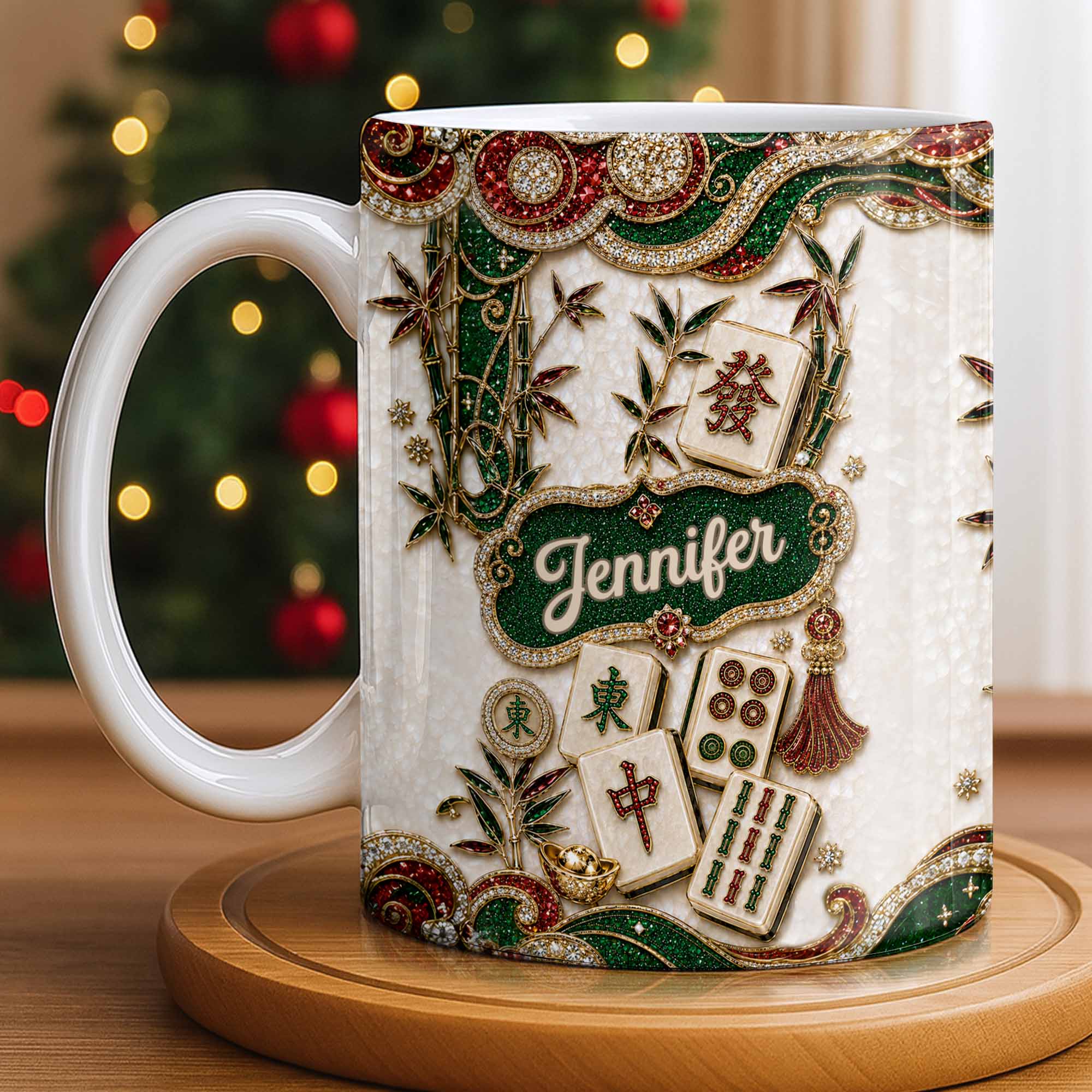 Personalized Mahjong Tile Coffee Mug Custom Name Gift for Mom