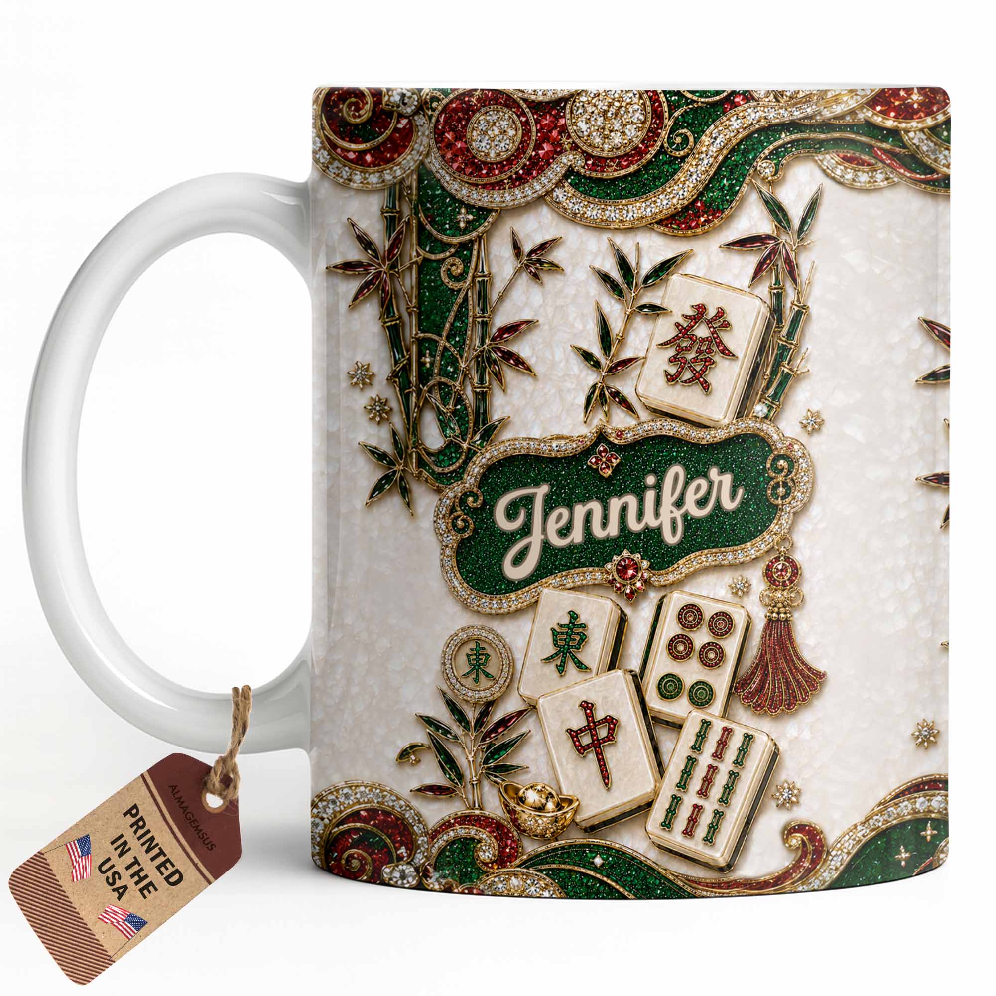 Personalized Mahjong Tile Coffee Mug Custom Name Gift for Mom
