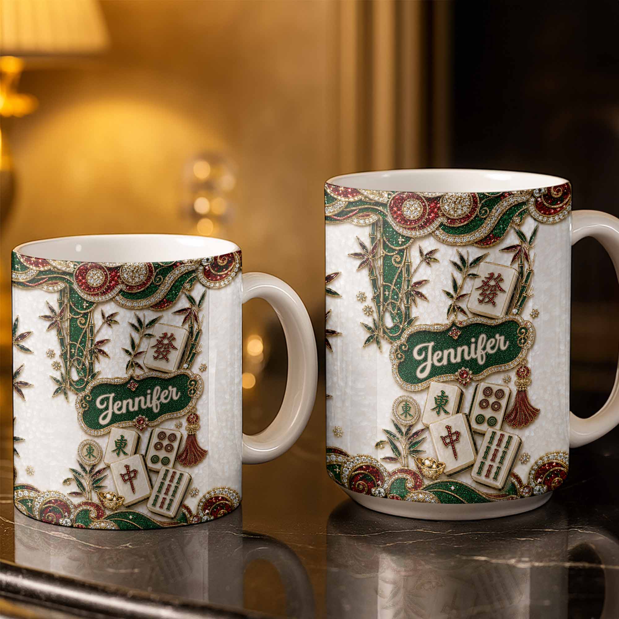 Personalized Mahjong Tile Coffee Mug Custom Name Gift for Mom