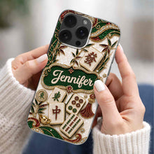 Load image into Gallery viewer, Personalized Mahjong Tile Clear Phone Case Custom Name Gift
