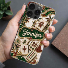 Load image into Gallery viewer, Personalized Mahjong Tile Clear Phone Case Custom Name Gift
