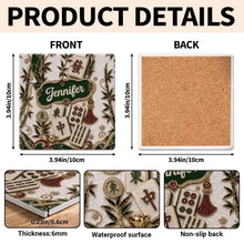 Load image into Gallery viewer, Personalized Mahjong Game Night Ceramic Coaster Custom Design Gift
