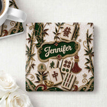 Load image into Gallery viewer, Personalized Mahjong Game Night Ceramic Coaster Custom Design Gift
