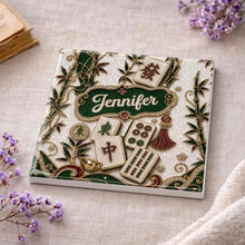 Load image into Gallery viewer, Personalized Mahjong Game Night Ceramic Coaster Custom Design Gift
