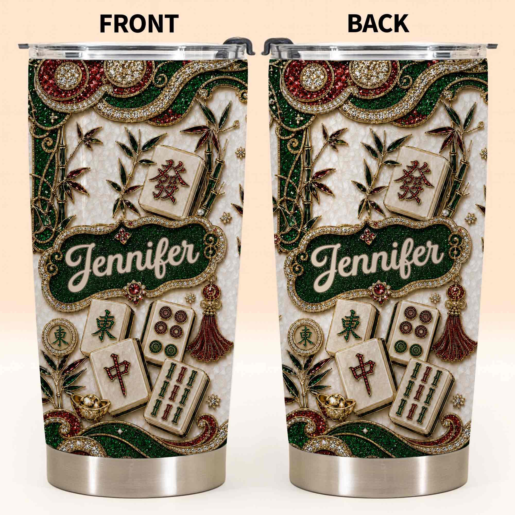 Personalized Mahjong Lover 20oz Stainless Steel Tumbler Gift