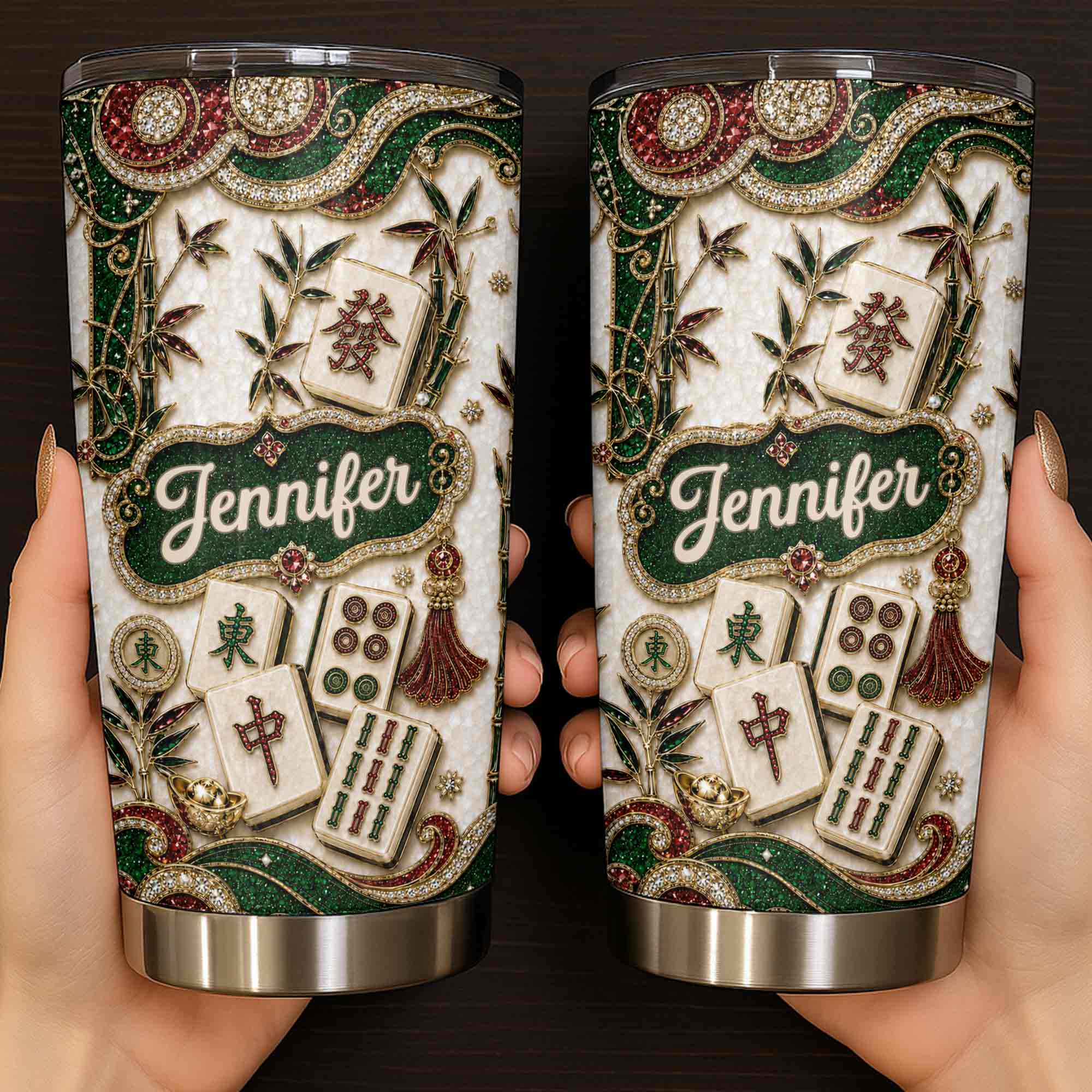 Personalized Mahjong Lover 20oz Stainless Steel Tumbler Gift