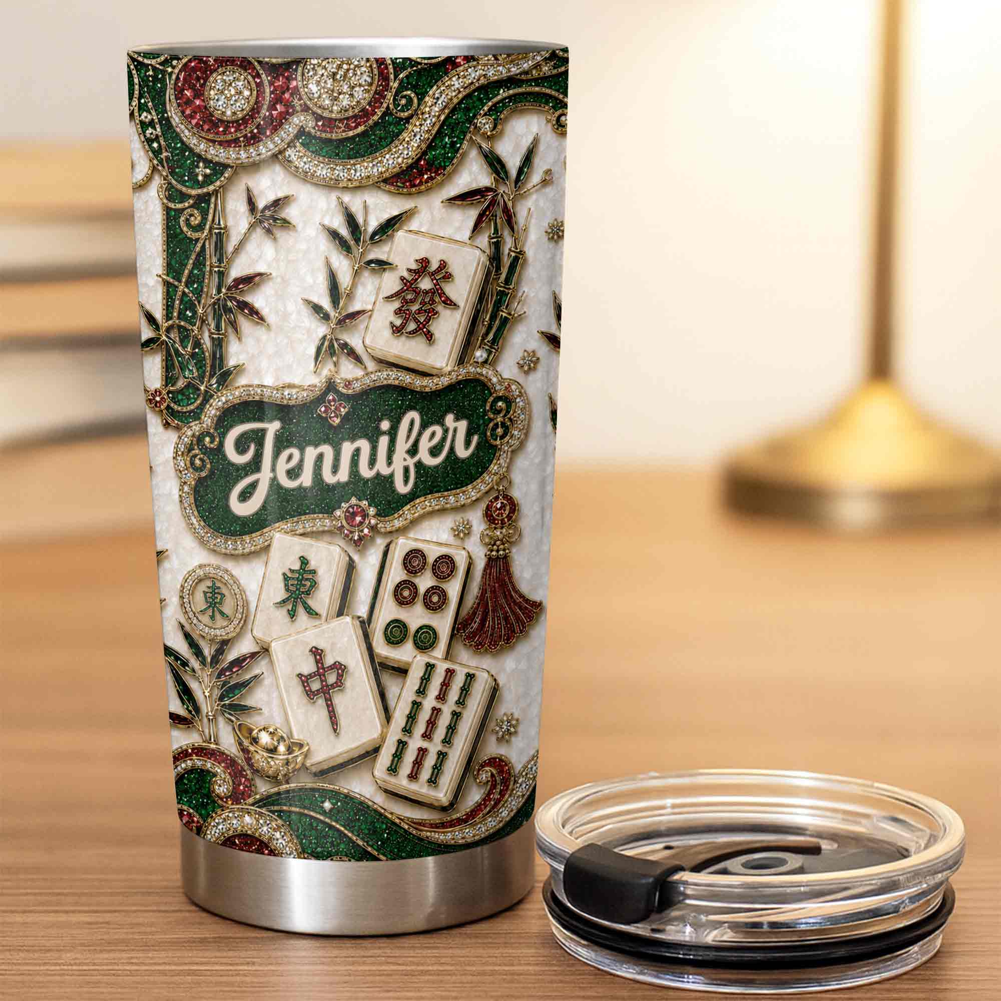 Personalized Mahjong Lover 20oz Stainless Steel Tumbler Gift