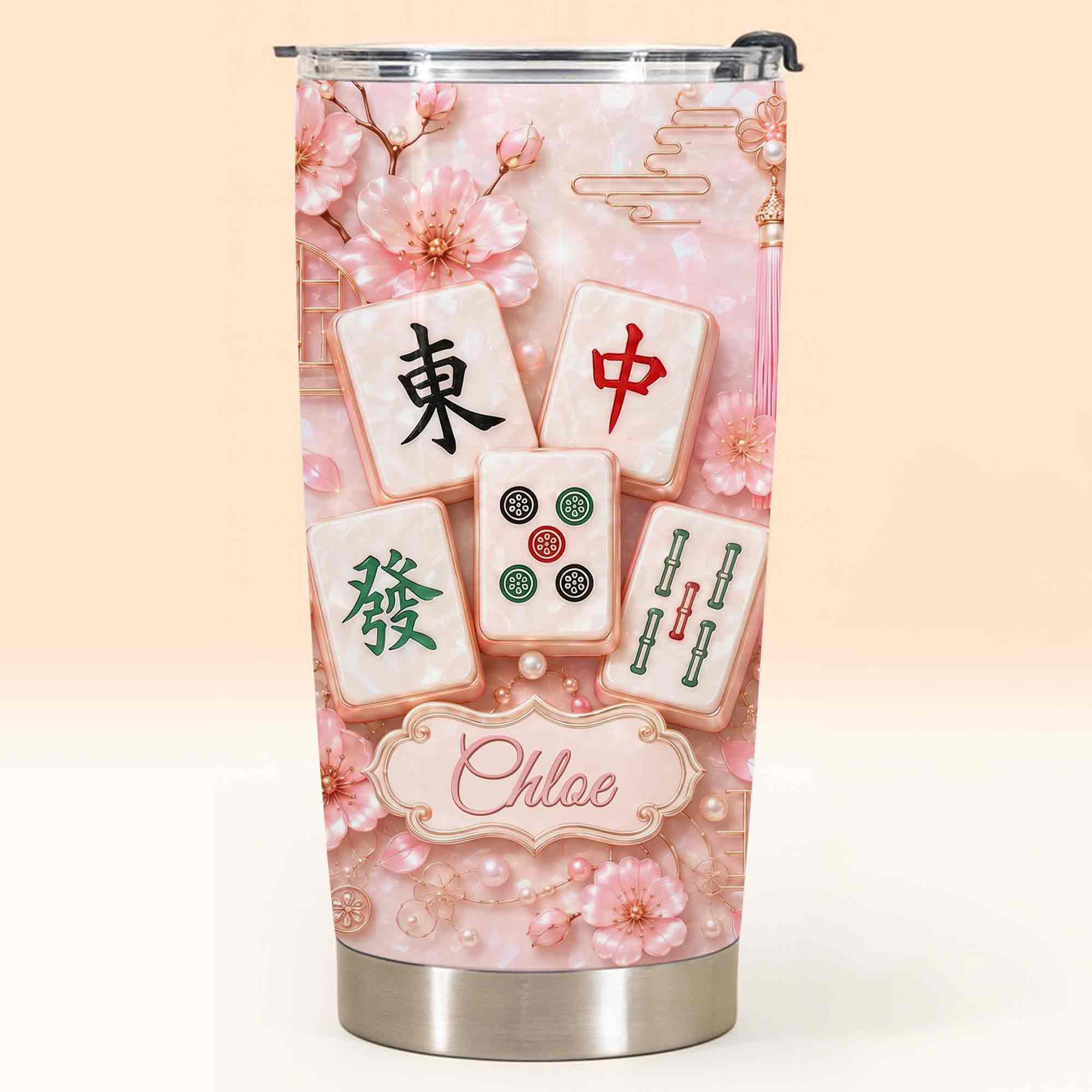 Personalized Cherry Blossom Tumbler Custom Name 20oz Gift for Mom