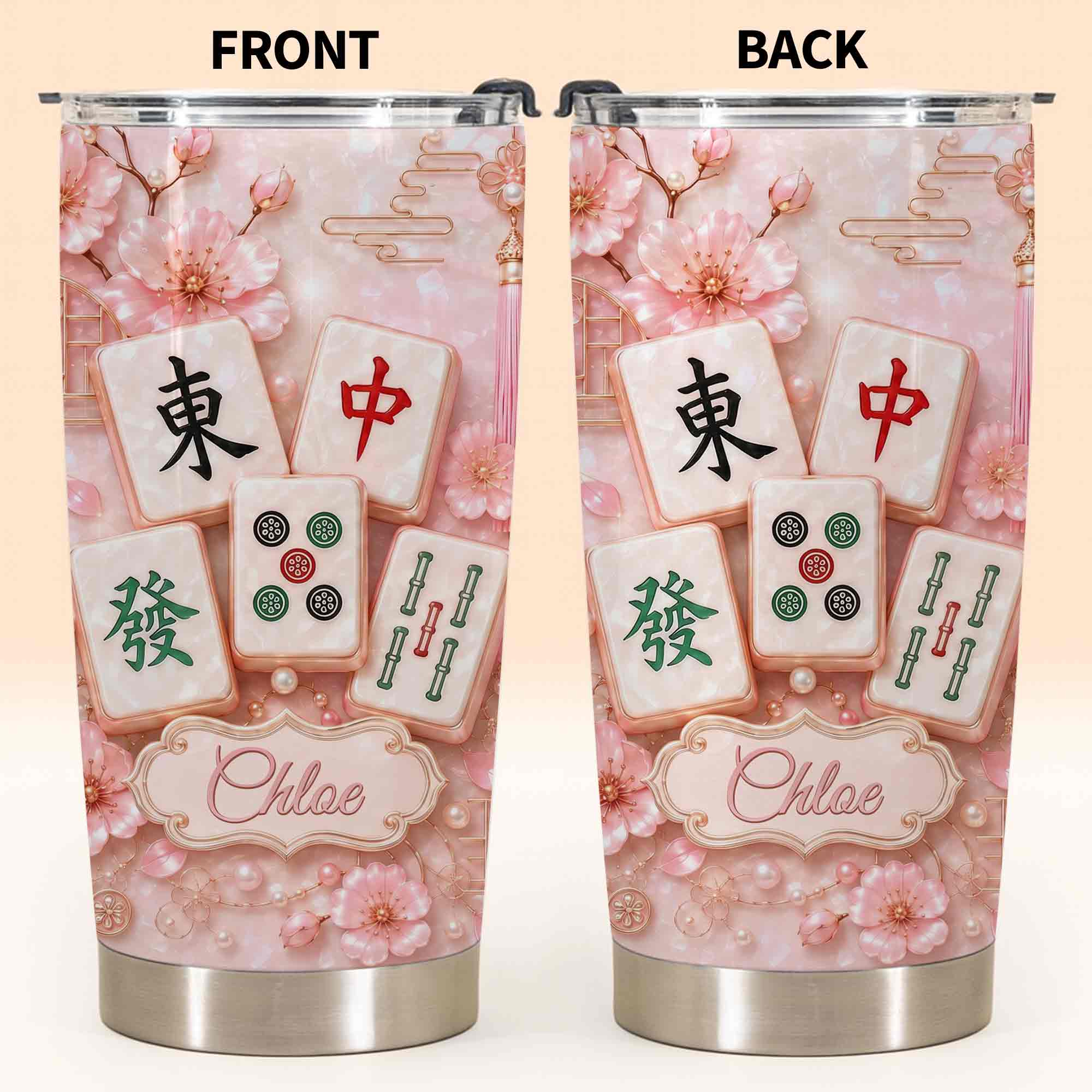 Personalized Cherry Blossom Tumbler Custom Name 20oz Gift for Mom