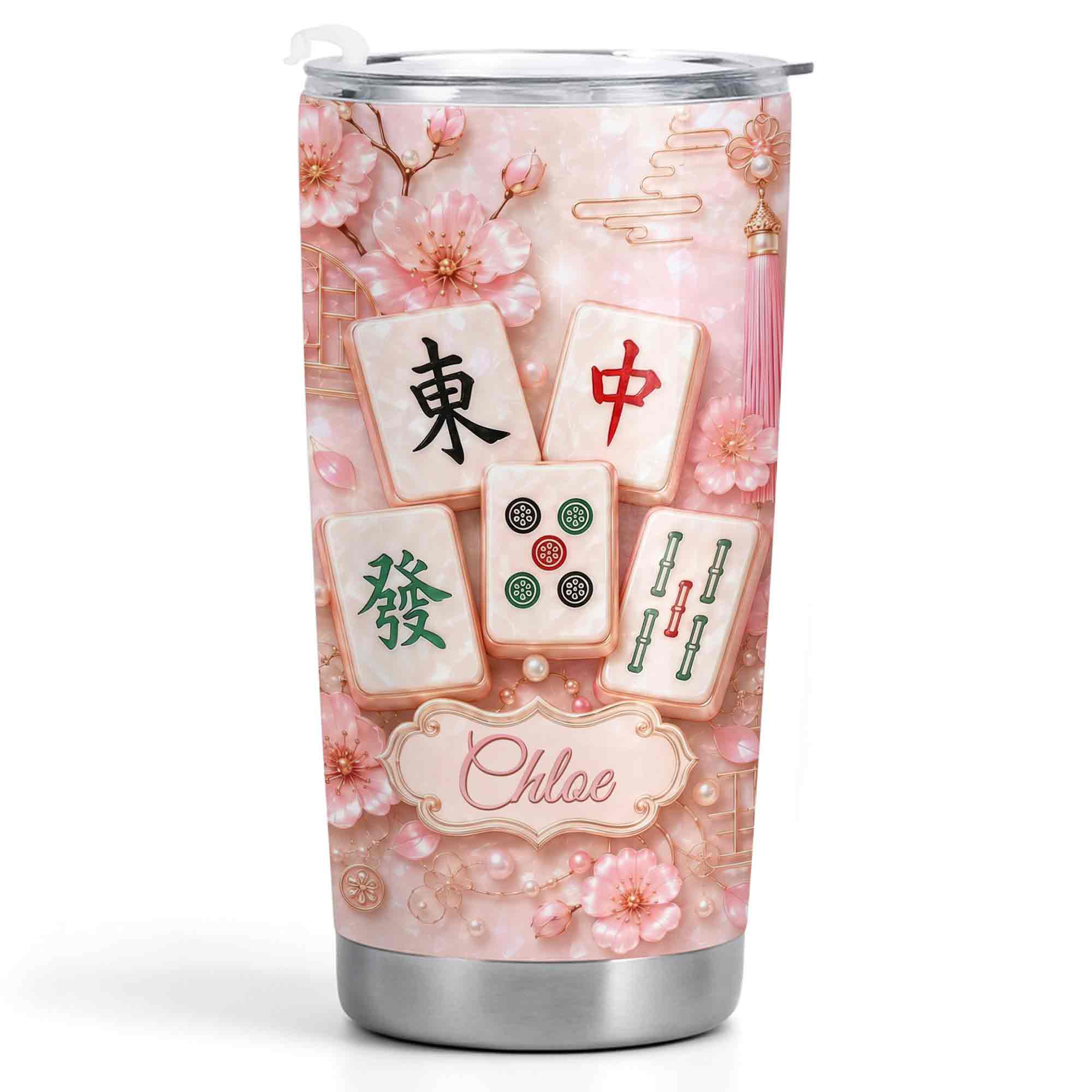 Personalized Cherry Blossom Tumbler Custom Name 20oz Gift for Mom