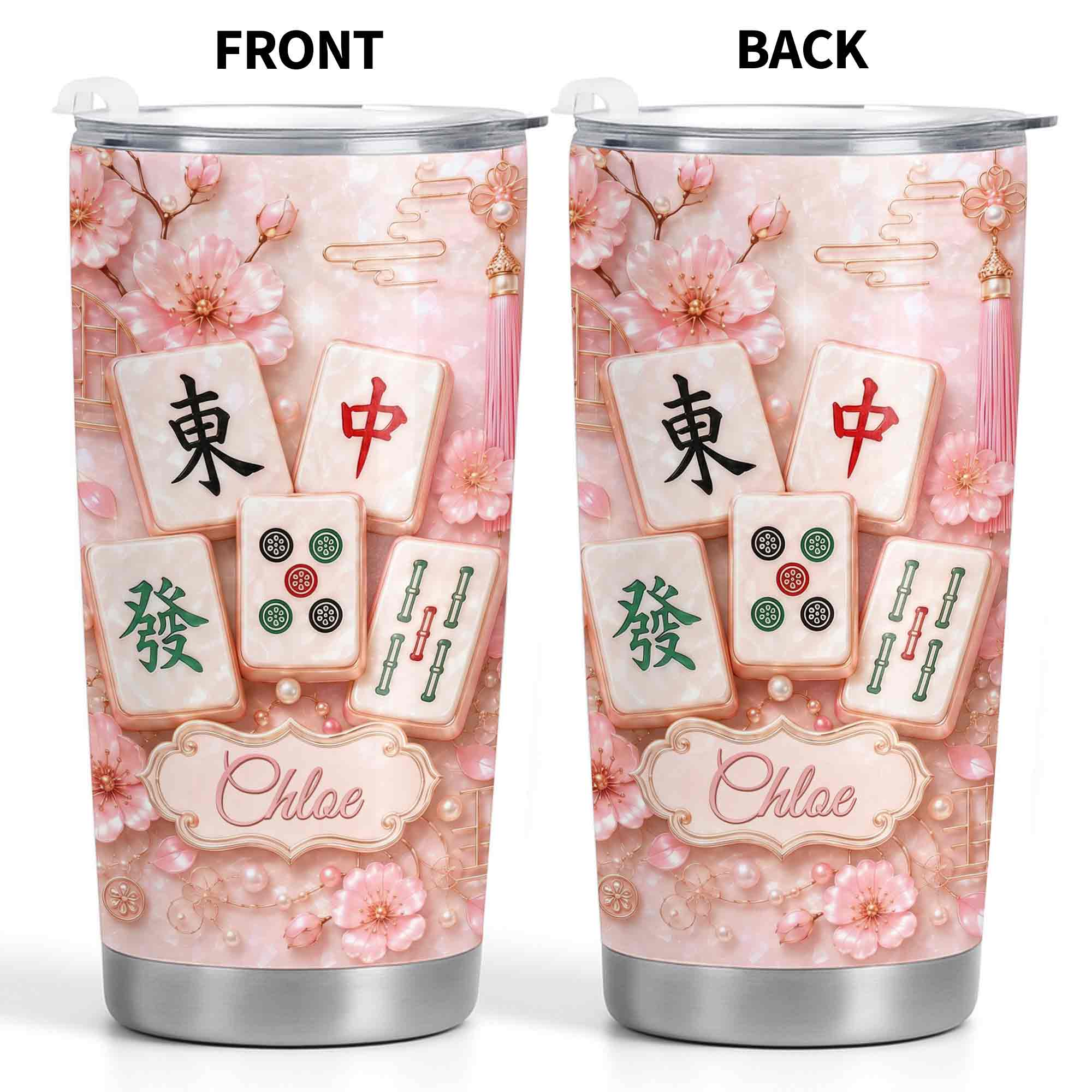 Personalized Cherry Blossom Tumbler Custom Name 20oz Gift for Mom