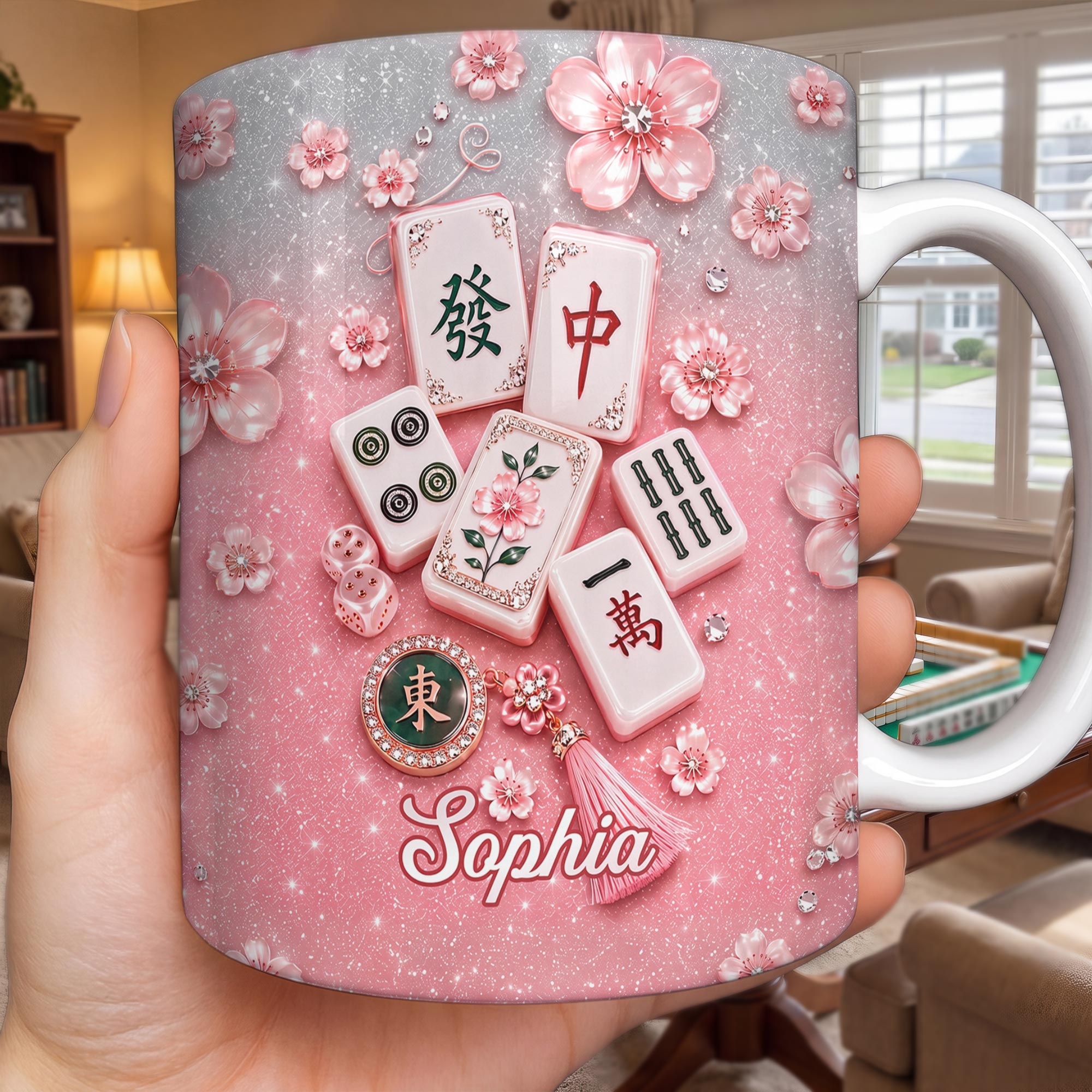 Personalized Mahjong Tiles Coffee Mug Custom Gift for Mom