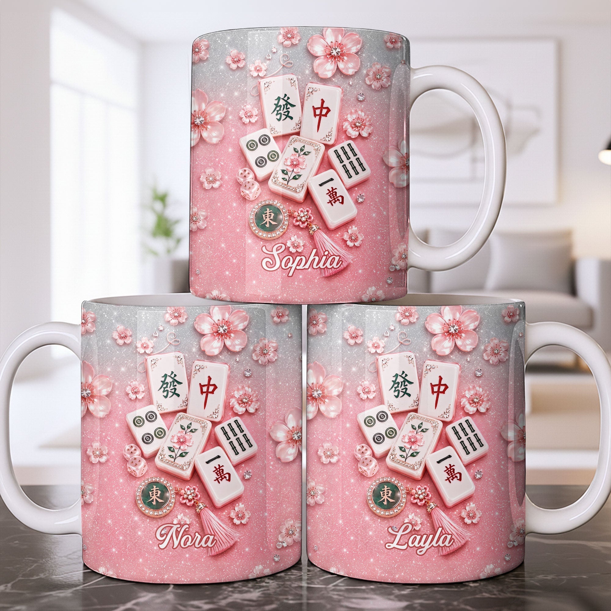 Personalized Mahjong Tiles Coffee Mug Custom Gift for Mom