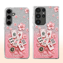 Load image into Gallery viewer, Personalized Clear Phone Case Cherry Blossoms Design Custom Name Gift for Her

