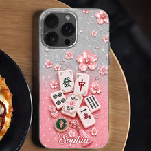 Load image into Gallery viewer, Personalized Clear Phone Case Cherry Blossoms Design Custom Name Gift for Her
