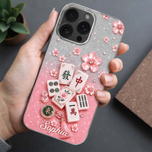 Load image into Gallery viewer, Personalized Clear Phone Case Cherry Blossoms Design Custom Name Gift for Her
