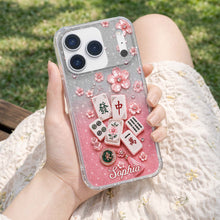 Load image into Gallery viewer, Personalized Clear Phone Case Cherry Blossoms Design Custom Name Gift for Her
