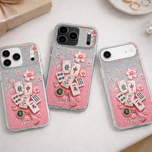 Load image into Gallery viewer, Personalized Clear Phone Case Cherry Blossoms Design Custom Name Gift for Her
