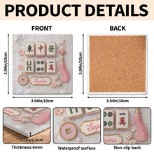 Load image into Gallery viewer, Personalized Mahjong Tiles Ceramic Coaster Custom Gift for Her
