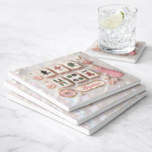 Load image into Gallery viewer, Personalized Mahjong Tiles Ceramic Coaster Custom Gift for Her
