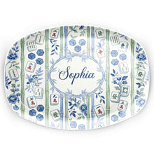 Load image into Gallery viewer, Personalized Floral Mahjong Plate Custom Name Gift for Mom
