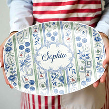 Load image into Gallery viewer, Personalized Floral Mahjong Plate Custom Name Gift for Mom
